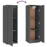 Wall Cabinets 2 pcs Grey - Solid Pinewood & Stylish Design