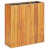 Garden Raised Bed with 3 Pots - Solid Acacia Wood