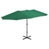 Outdoor Parasol with Aluminium Pole 460x270 cm Green Colour light green 