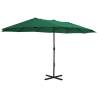 Outdoor Green Parasol with Aluminium Pole - 460x270 cm