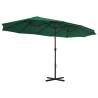 Outdoor Green Parasol with Aluminium Pole - 460x270 cm