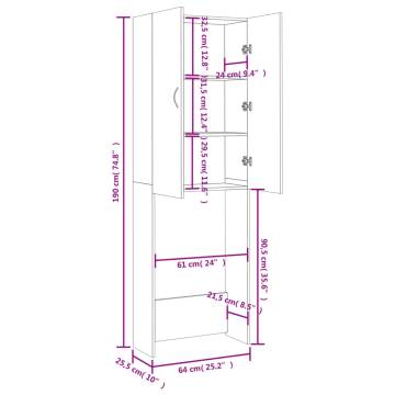 Washing Machine Cabinet White - Stylish Storage Solution