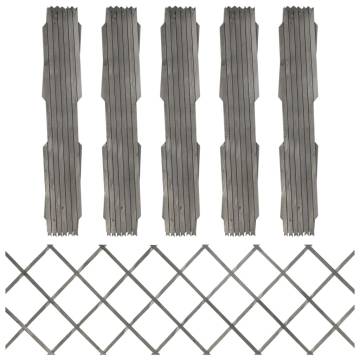 Trellis Fences 5 pcs Grey Solid Firwood 180x60 cm | HipoMarket