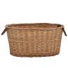 Durable Natural Willow Firewood Basket with Handles - 58x42x29 cm