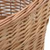 Durable Natural Willow Firewood Basket with Handles - 58x42x29 cm