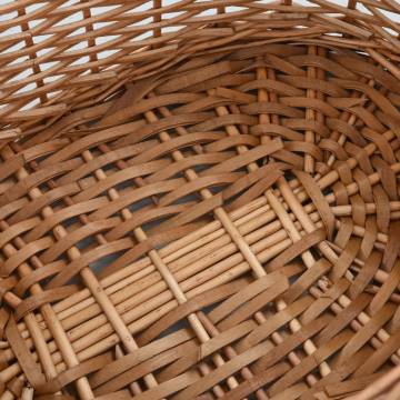 Durable Natural Willow Firewood Basket with Handles - 58x42x29 cm