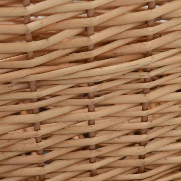 Durable Natural Willow Firewood Basket with Handles - 58x42x29 cm