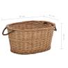 Durable Natural Willow Firewood Basket with Handles - 58x42x29 cm