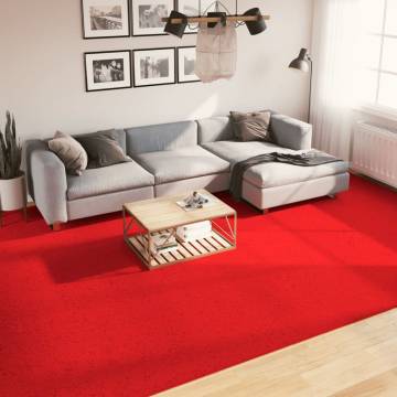 Rug OVIEDO Short Pile Red 300x400 cm - Comfort & Style