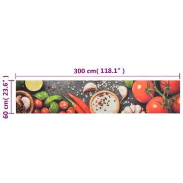 Kitchen Rug Washable Vegetables 60x300 cm - Stylish & Durable