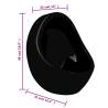 Wall Hung Urinal with Flush Valve - Black Ceramic