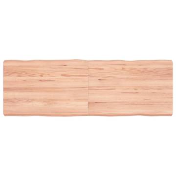 Live Edge Solid Oak Table Top - Light Brown 120x40cm