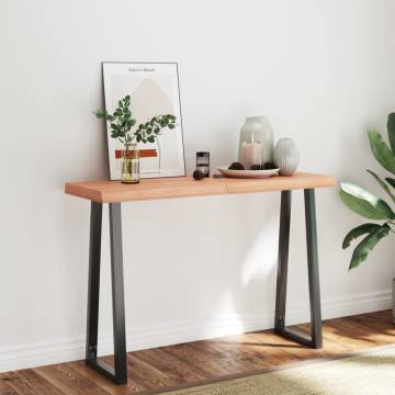 Live Edge Solid Oak Table Top - Light Brown 120x40cm