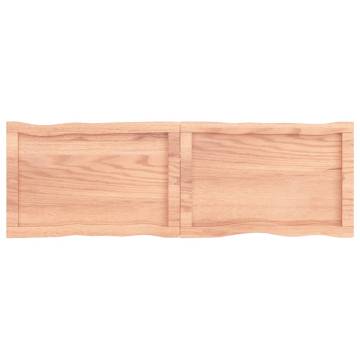 Live Edge Solid Oak Table Top - Light Brown 120x40cm