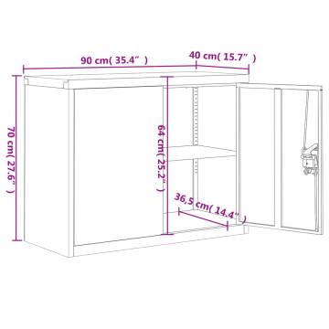 Light Grey File Cabinet 90x40x70 cm - Stylish & Durable