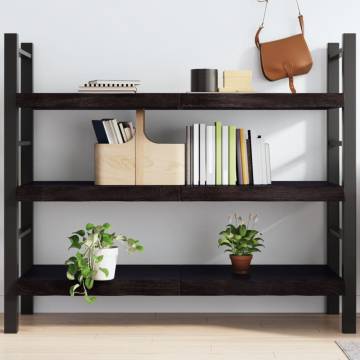 Wall Shelf Dark Brown | Solid Oak Wood | 140x60 cm