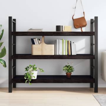 Wall Shelf Dark Brown | Solid Oak Wood | 140x60 cm