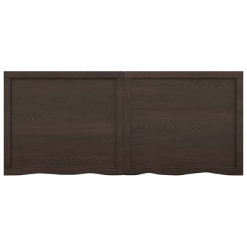 Wall Shelf Dark Brown | Solid Oak Wood | 140x60 cm