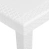 White Plastic Rattan Look Garden Table - 79x79x72 cm