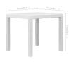 White Plastic Rattan Look Garden Table - 79x79x72 cm