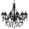 Elegant Black Beaded Chandelier - 12 x E14 Bulbs