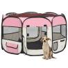 Foldable Dog Playpen with Carrying Bag Pink 110x110x58 cm Colour pink Size 110 x 110 x 58 cm Quantity in Package 1 