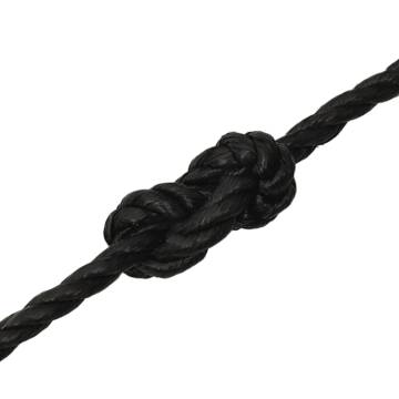 Durable 12mm Black Work Rope - 50m Polypropylene | Hipo Market