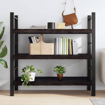 Wall Shelf Dark Brown - Solid Oak Wood | HipoMarket UK