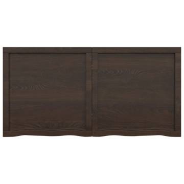 Wall Shelf Dark Brown - Solid Oak Wood | HipoMarket UK