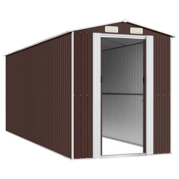 Garden Shed Dark Brown 192x523 cm | Durable Steel Storage