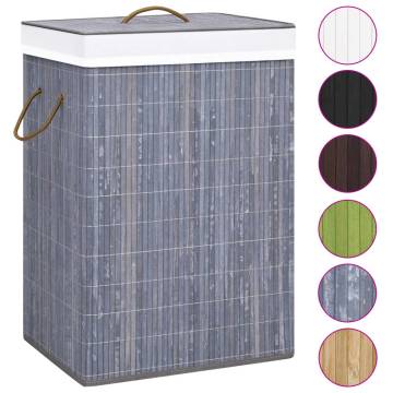 Bamboo Laundry Basket Grey 72 L - Stylish Organization