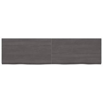 Dark Brown Solid Wood Bathroom Countertop – 220x60 cm