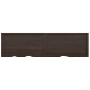 Dark Brown Solid Wood Bathroom Countertop – 220x60 cm