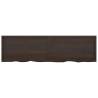 Dark Brown Solid Wood Bathroom Countertop – 220x60 cm