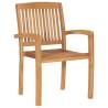 Stacking Garden Chairs 4 pcs Solid Teak Wood - Rustic Charm