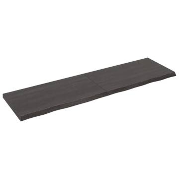 Wall Shelf Dark Brown - Solid Oak | Hipomarket UK