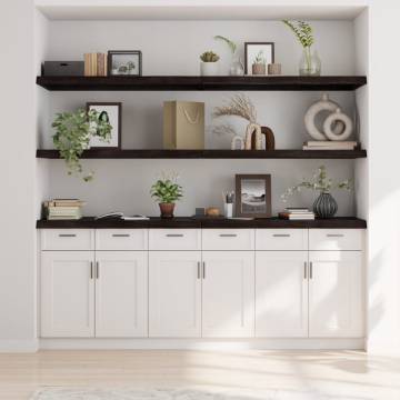 Wall Shelf Dark Brown - Solid Oak | Hipomarket UK