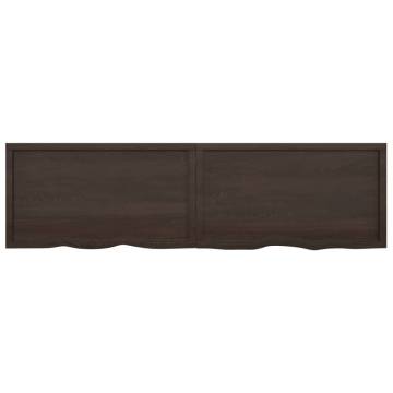 Wall Shelf Dark Brown - Solid Oak | Hipomarket UK