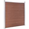 WPC Fence Set - 4 Square + 1 Slanted, 792x186 cm Brown