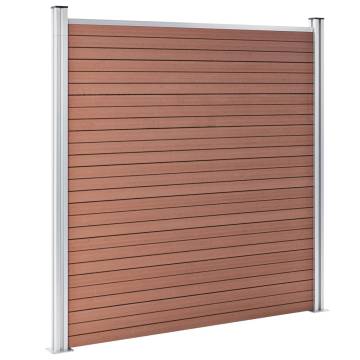 WPC Fence Set - 4 Square + 1 Slanted, 792x186 cm Brown