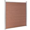 WPC Fence Set - 4 Square + 1 Slanted, 792x186 cm Brown