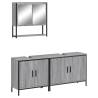 3 Piece Bathroom Furniture Set - Grey Sonoma Engineered Wood