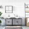 3 Piece Bathroom Furniture Set - Grey Sonoma Engineered Wood