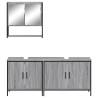 3 Piece Bathroom Furniture Set - Grey Sonoma Engineered Wood