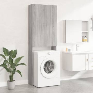 Washing Machine Cabinet Grey Sonoma | 64x25.5x190 cm