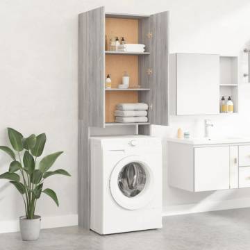 Washing Machine Cabinet Grey Sonoma | 64x25.5x190 cm