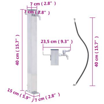 Garden Water Column 40 cm Stainless Steel - Hipomarket UK