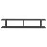 High Gloss Grey Wall Shelf 2pcs - Stylish Storage Solution