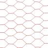 Red Chicken Wire Fence Steel with PVC Coating - 25x1m