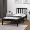 Bed Frame Black Solid Wood Pine 75x190 cm Small Single Colour black Size 75 x 190 cm 